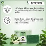 Orgoveda 100% Natural Handmade Neem & Tulsi Soap - 100g - Image 3