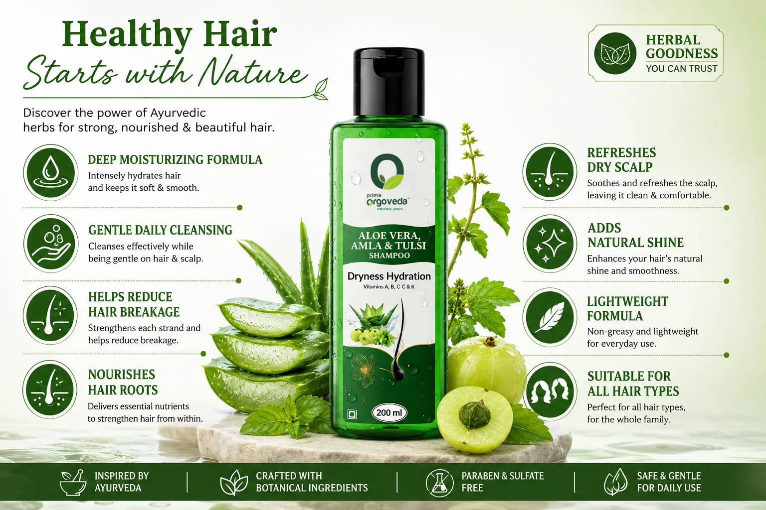 Amla Tulsi and Aloe Vera Shampoo