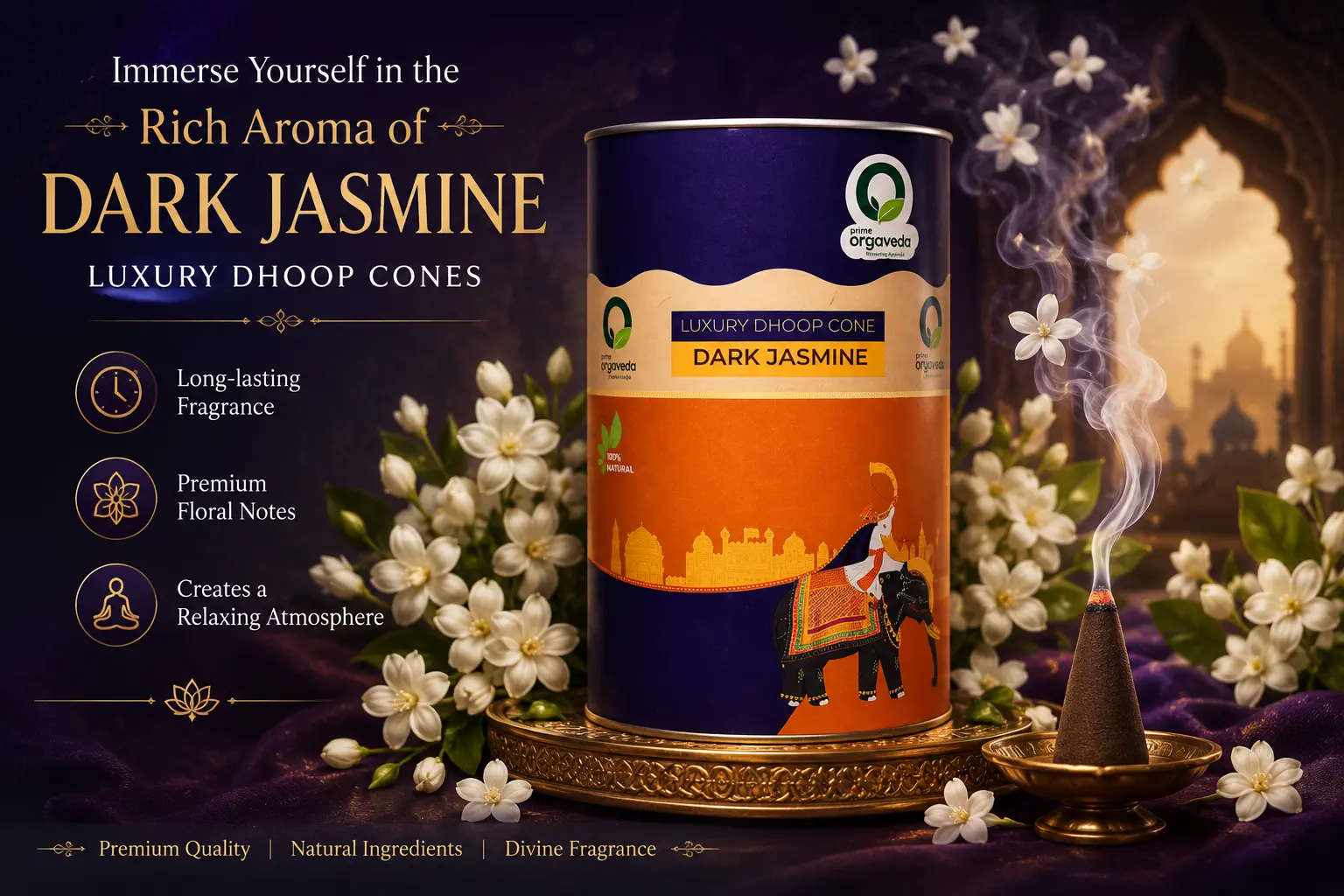 Dark Jasmine Dhoop Cones