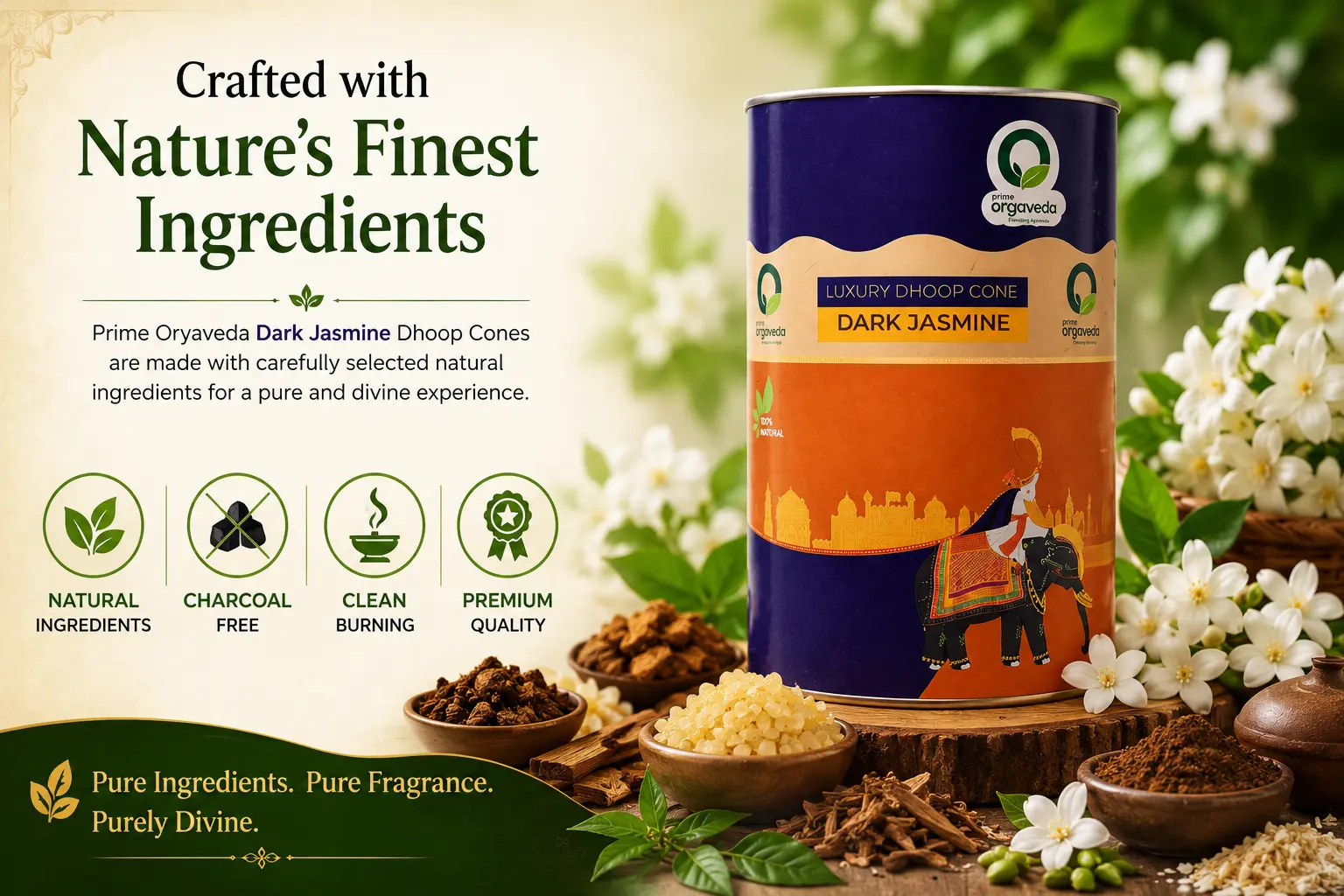 Dark Jasmine Dhoop Cones