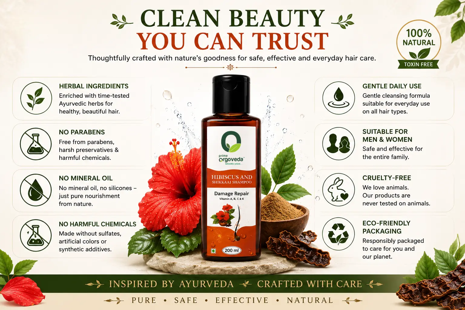 Hibiscus and Shikakai Shampoo
