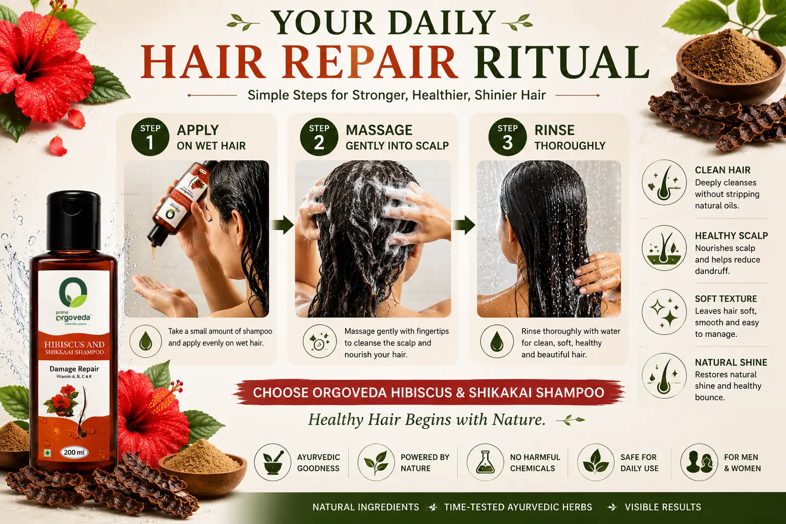 Hibiscus and Shikakai Shampoo