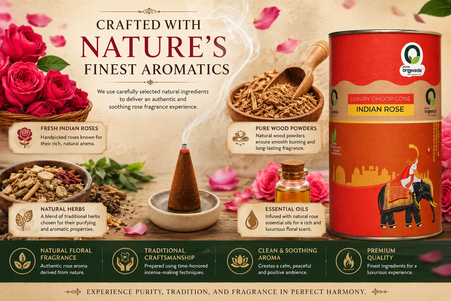 Indian Rose Dhoop Cones