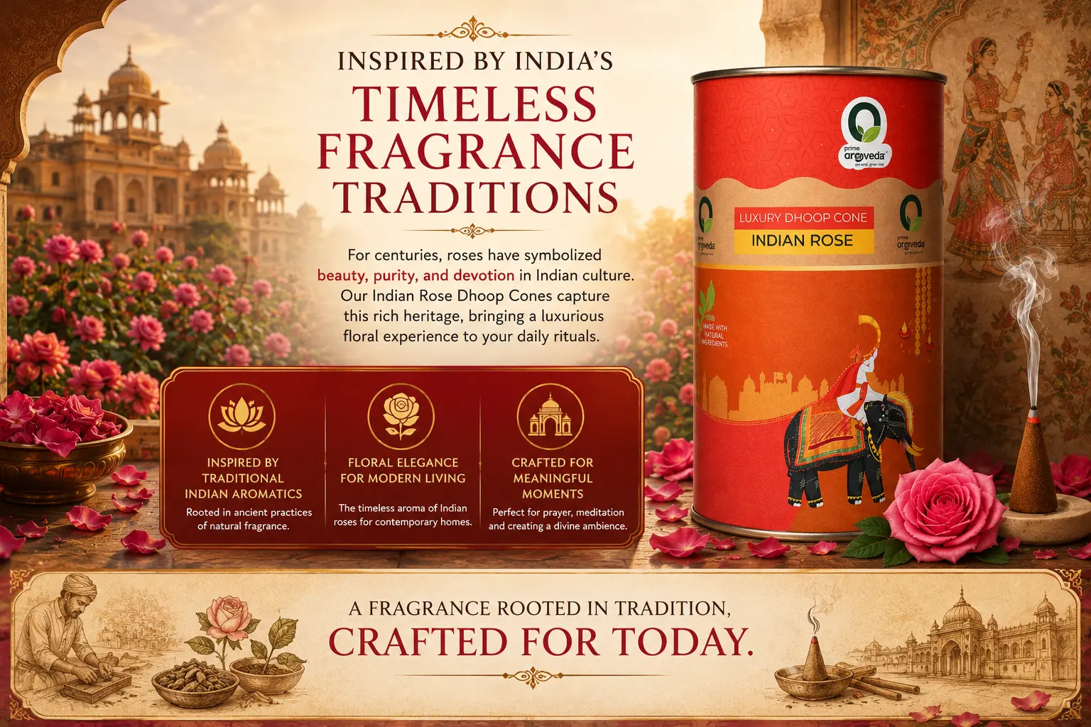 Indian Rose Dhoop Cones