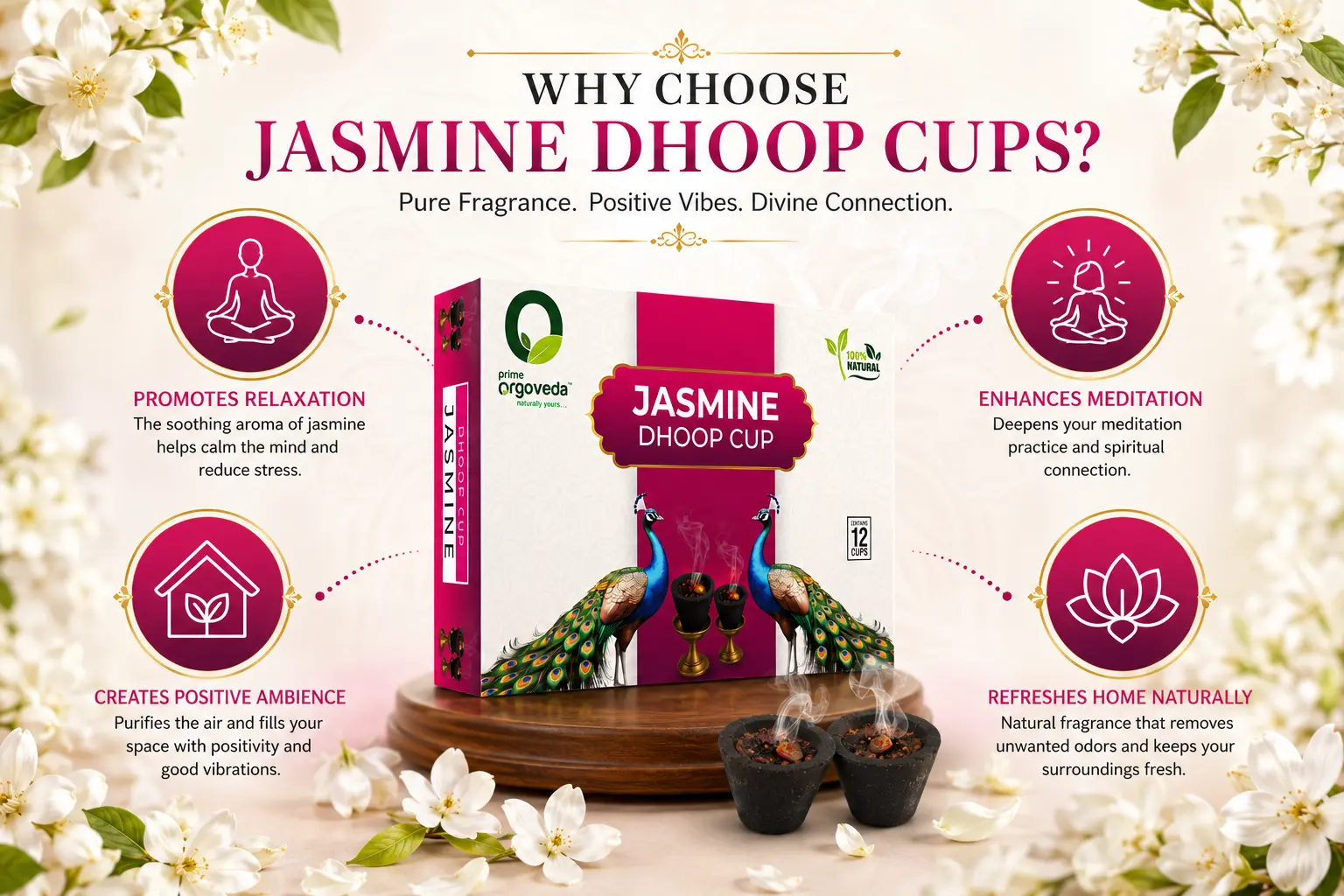 Jasmine Dhoop Cups