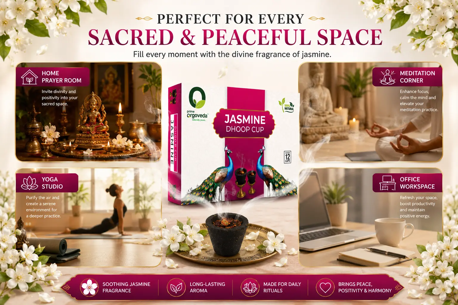 Jasmine Dhoop Cups
