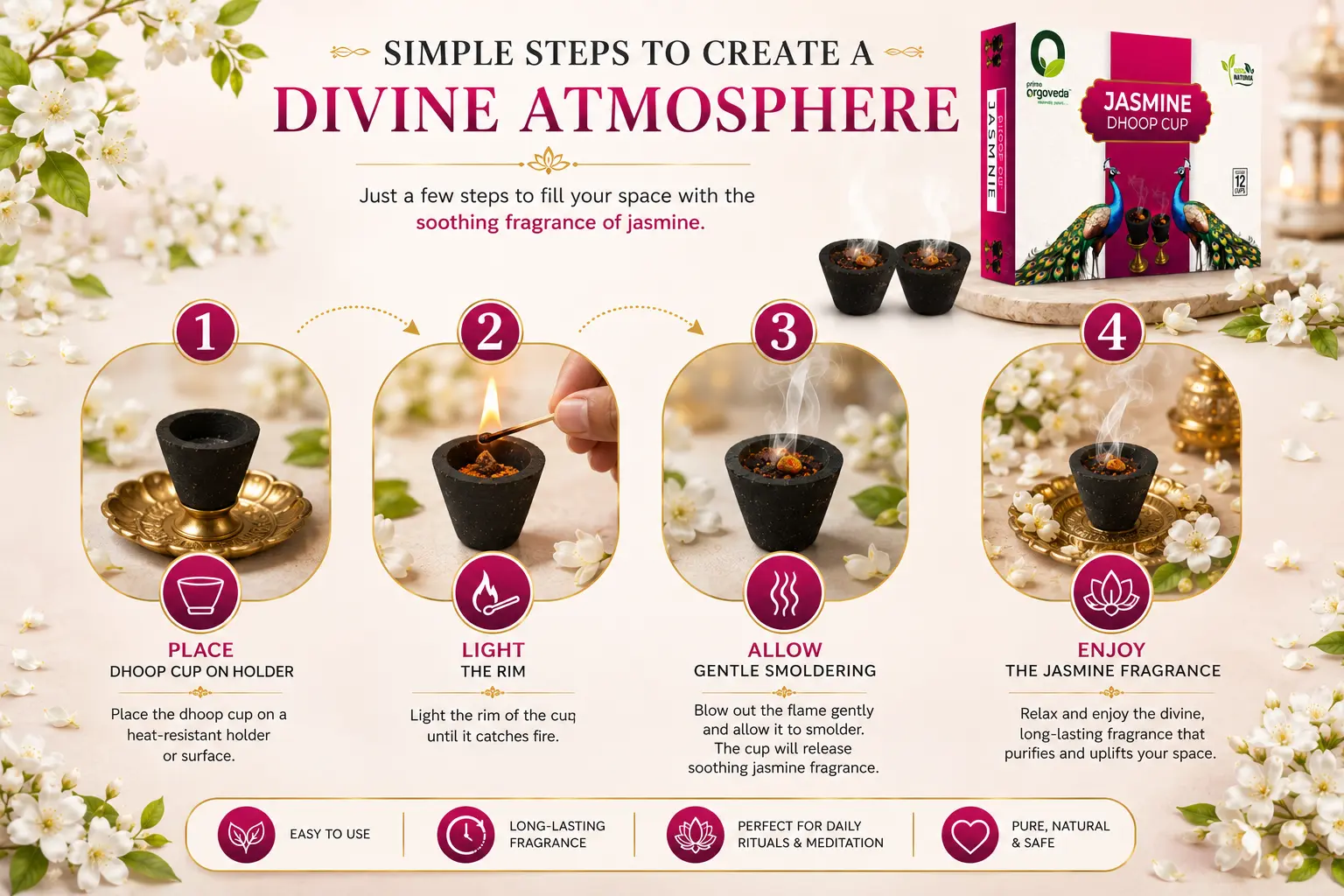 Jasmine Dhoop Cups