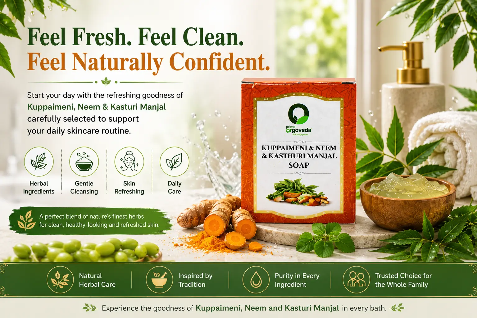 Kuppaimeni Neem and Kasturi Manjal Soap