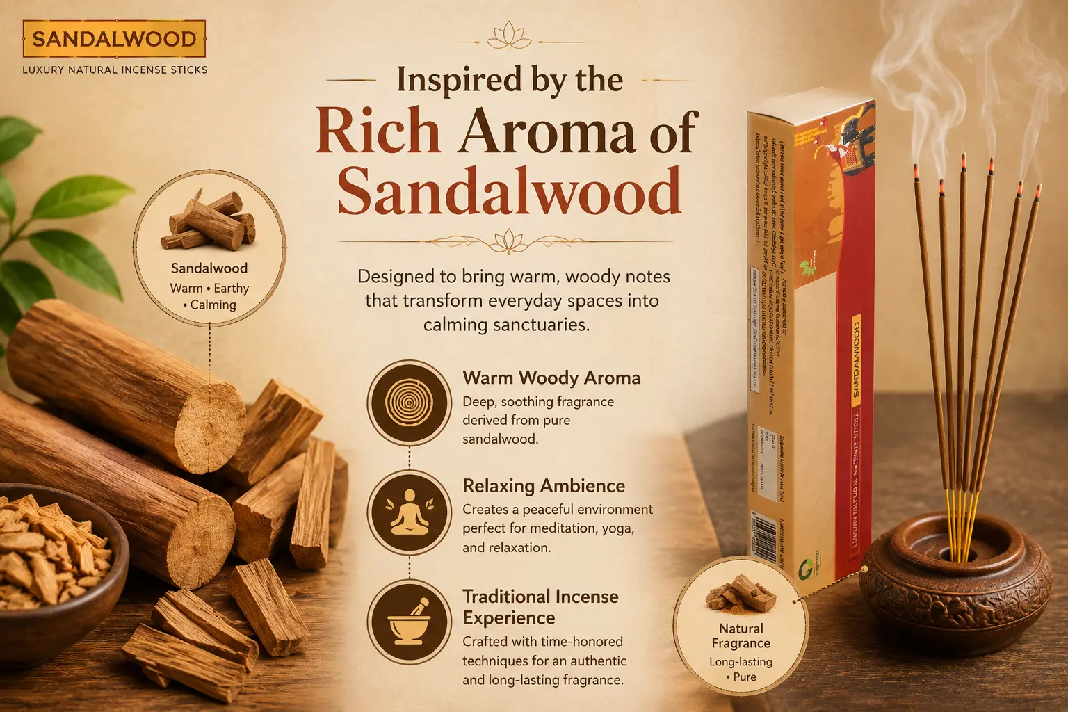 Sandalwood Agarbatti Incense Sticks