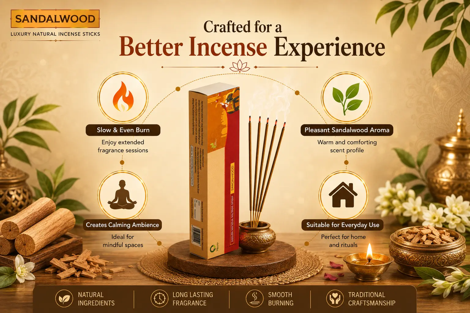 Sandalwood Agarbatti Incense Sticks