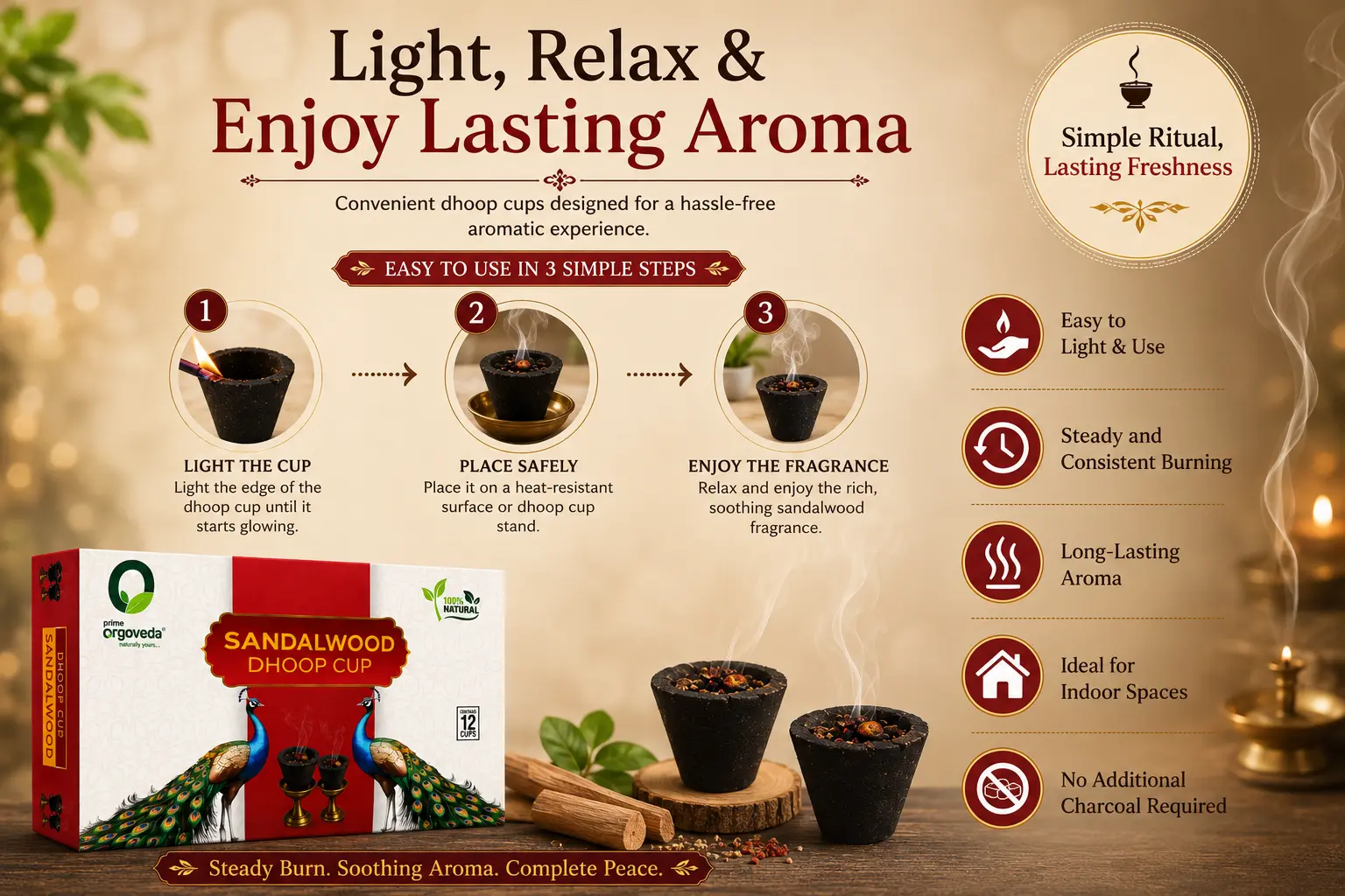 Sandalwood Dhoop Cups