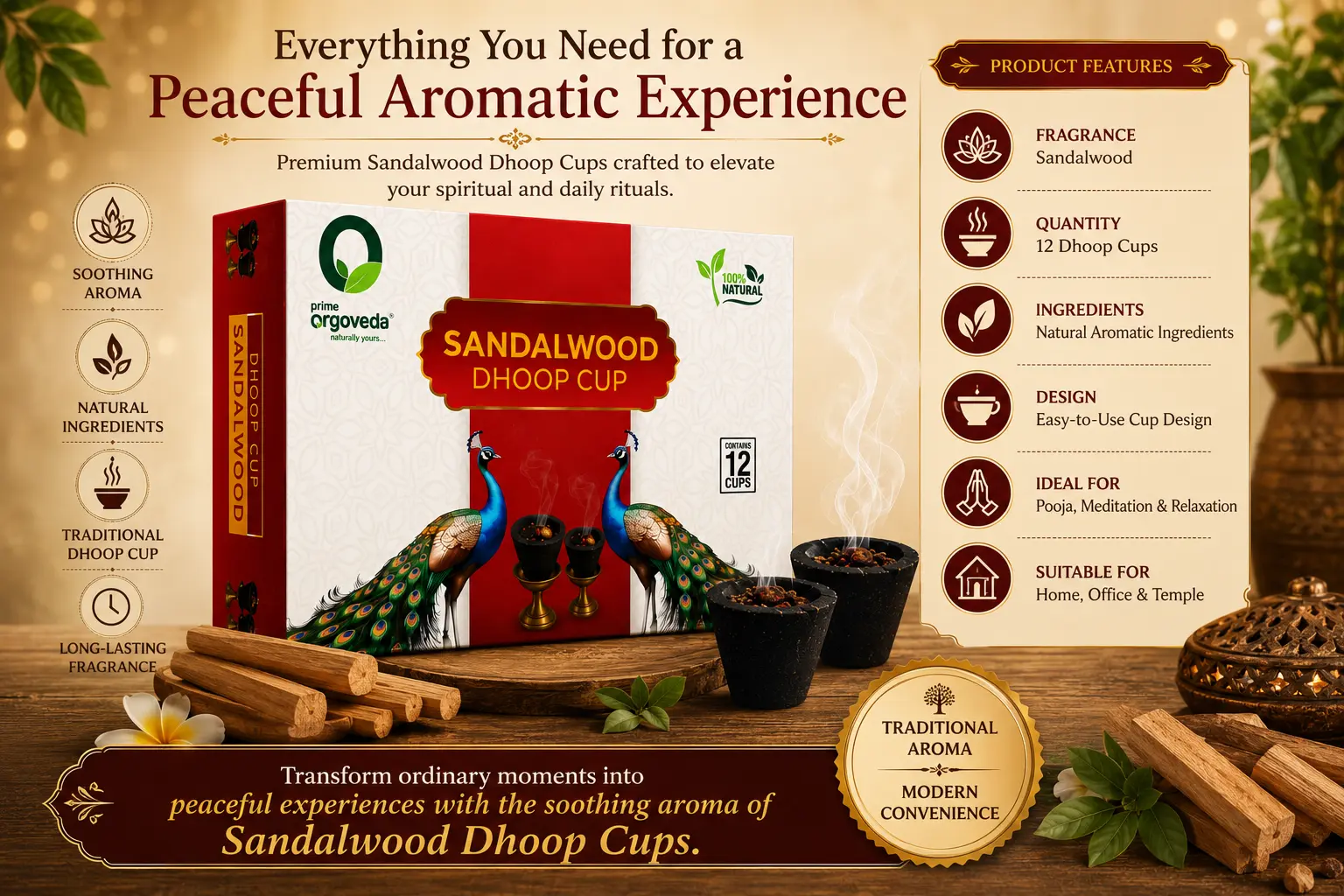Sandalwood Dhoop Cups