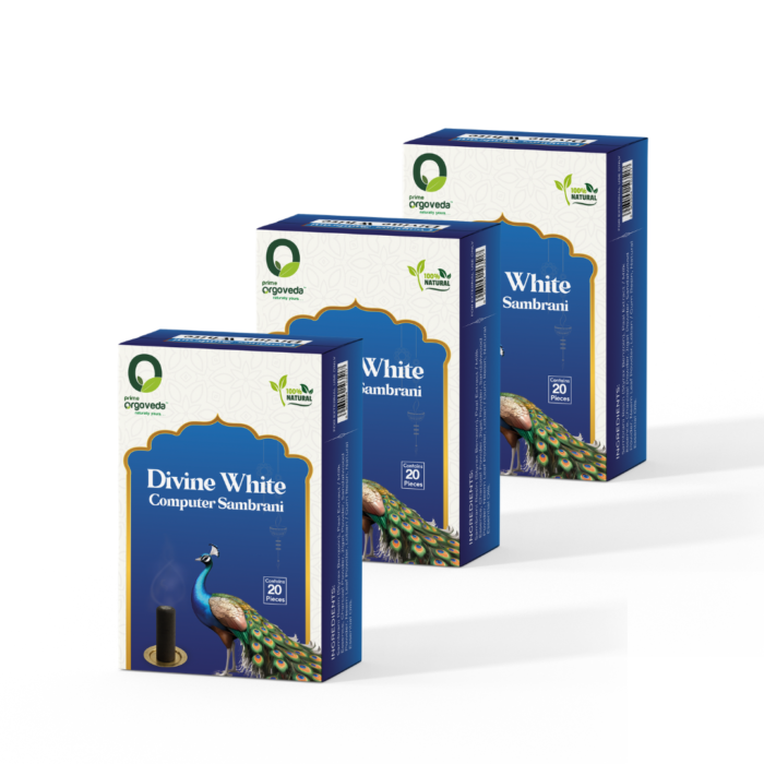 Divine White Computer Sambrani (Buy 4 Get 1 Free) - Orgoveda